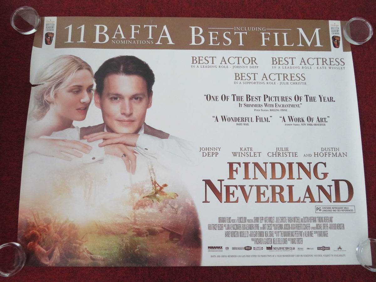 Finding Neverland - B UK Quad Rolled Poster Johnny Depp Kate Winslet 2004 Movie posters
