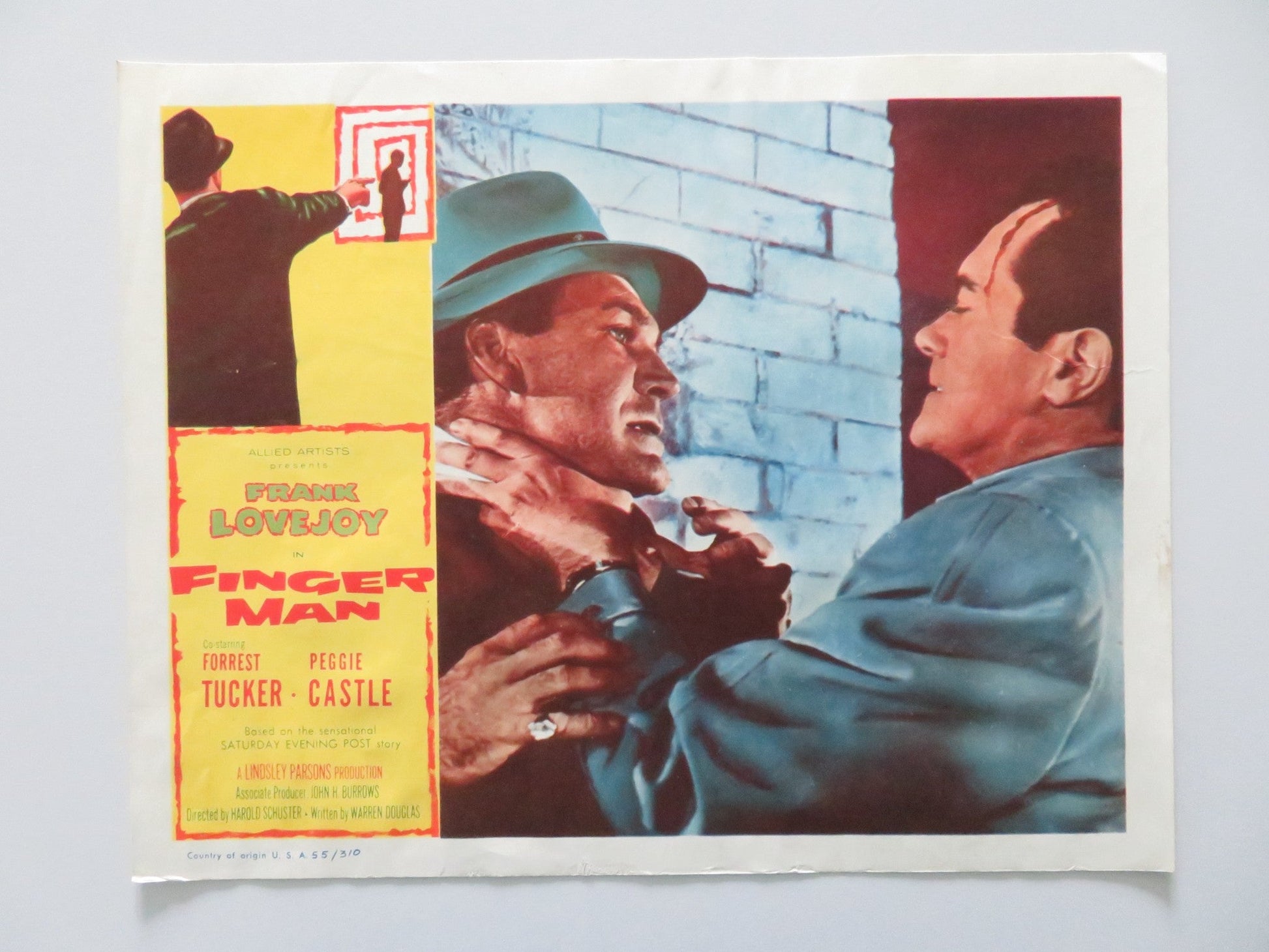 FINGER MAN - E US LOBBY CARD FRANK LOVEJOY FORREST TUCKER 1955 Rendezvous Cinema Movie posters
