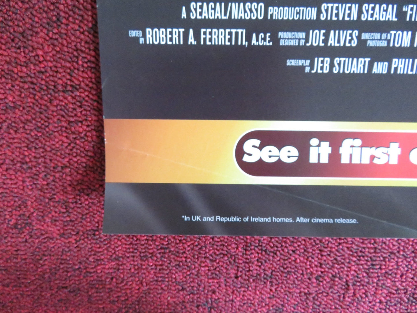 FIRE DOWN BELOW VHS VIDEO POSTER STEVEN SEAGAL MARG HELGENBERGER 1998 Rendezvous Cinema Movie posters