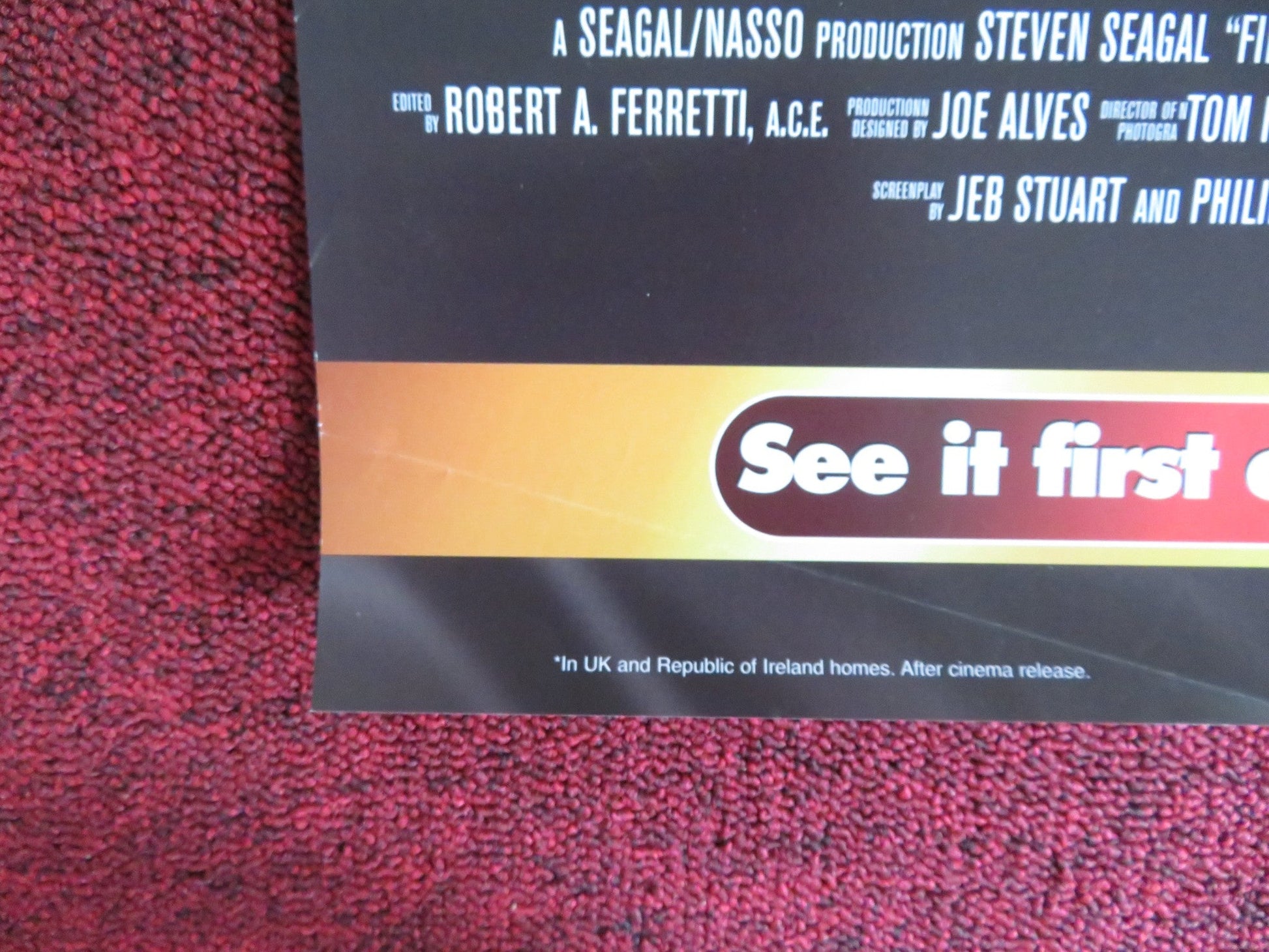 FIRE DOWN BELOW VHS VIDEO POSTER STEVEN SEAGAL MARG HELGENBERGER 1998 Rendezvous Cinema Movie posters