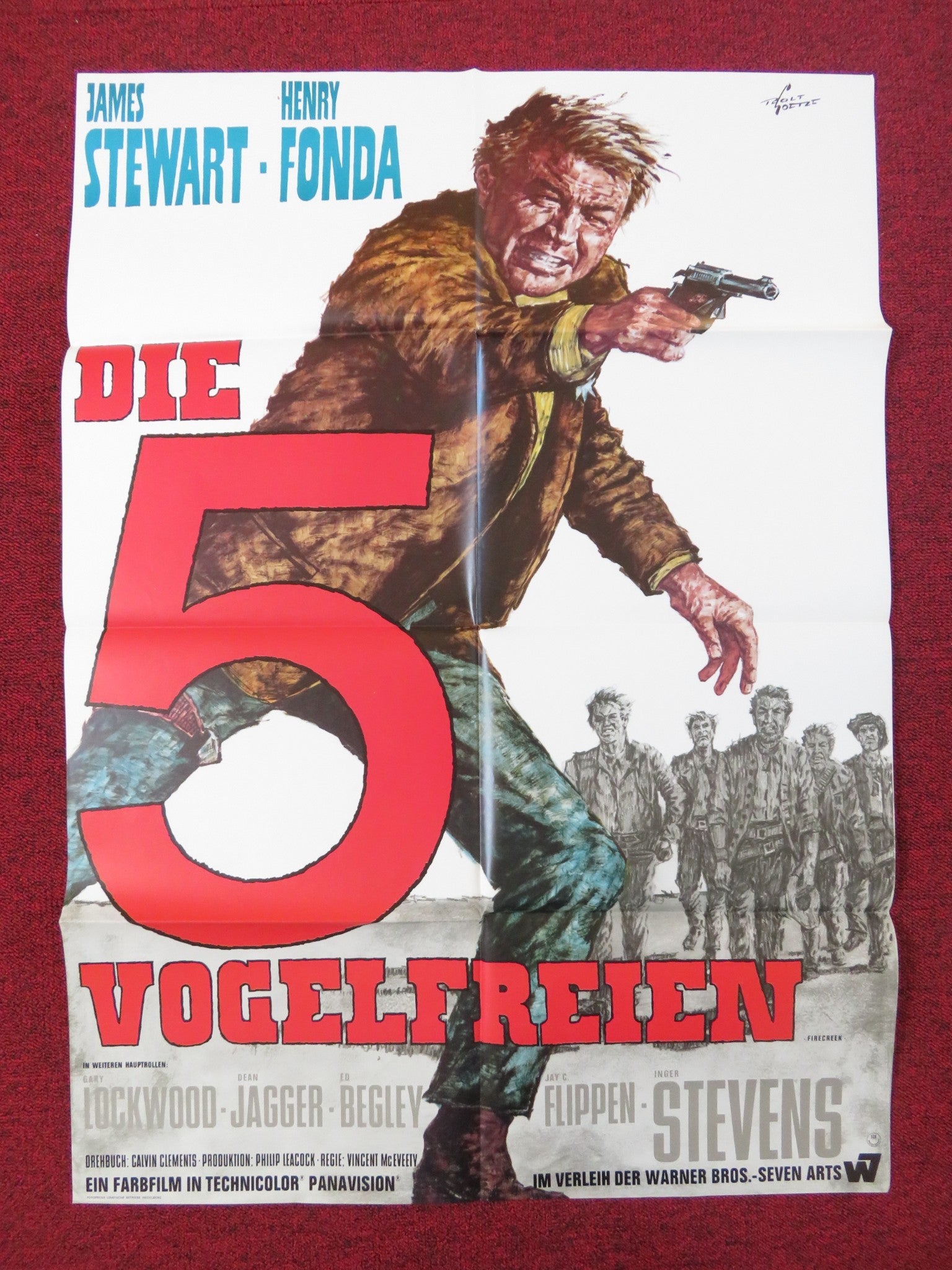 FIRECREEK GERMAN A1 POSTER FOLDED JAMES STEWART HENRY FONDA 1968 Rendezvous Cinema Movie posters