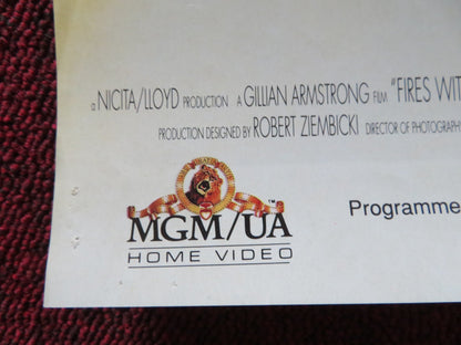 FIRES WITHIN VHS VIDEO POSTER JIMMY SMITS GRETA SCACCHI 1991 Rendezvous Cinema Movie posters