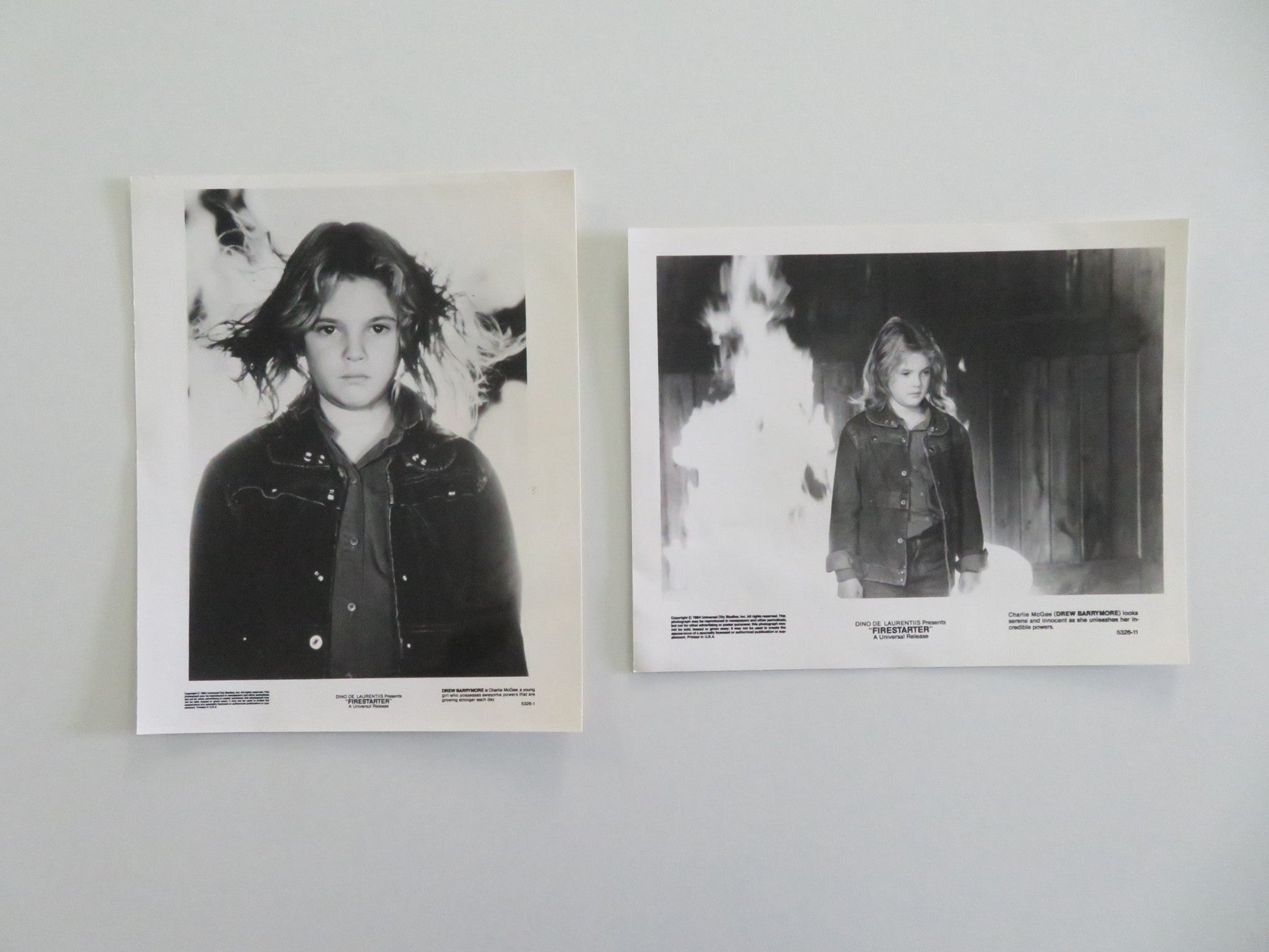 FIRESTARTER MOVIE STILL PHOTO LOT OF 2 DREW BARRYMORE HEATHER LOCKLEAR 1984 Movie posters