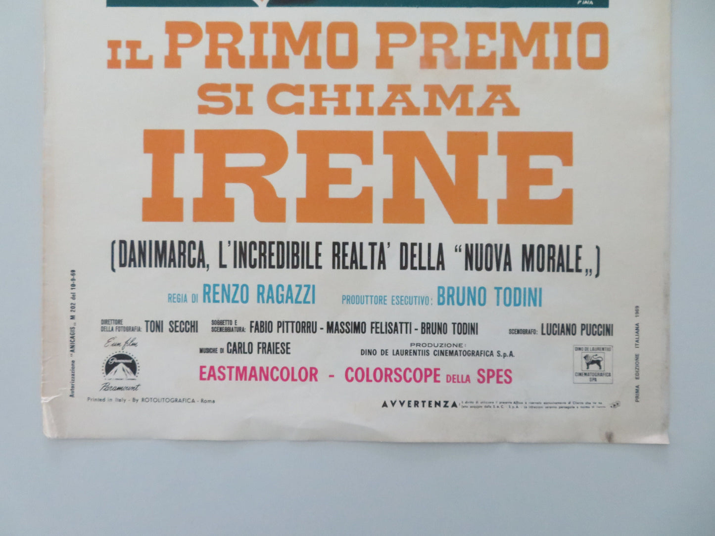 First Prize Irene Italian Locandina Poster 1969 Movie posters