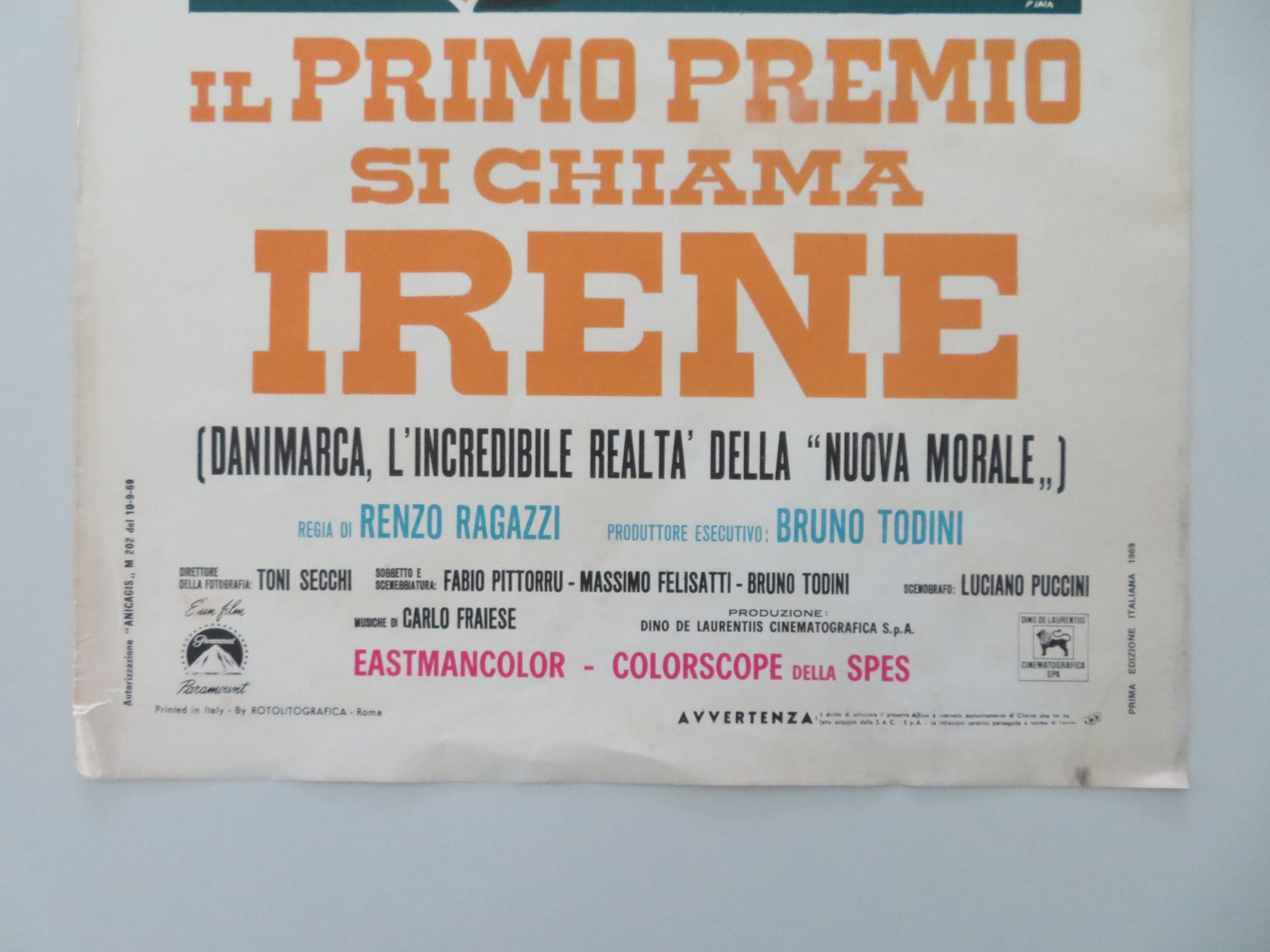 First Prize Irene Italian Locandina Poster 1969 Movie posters