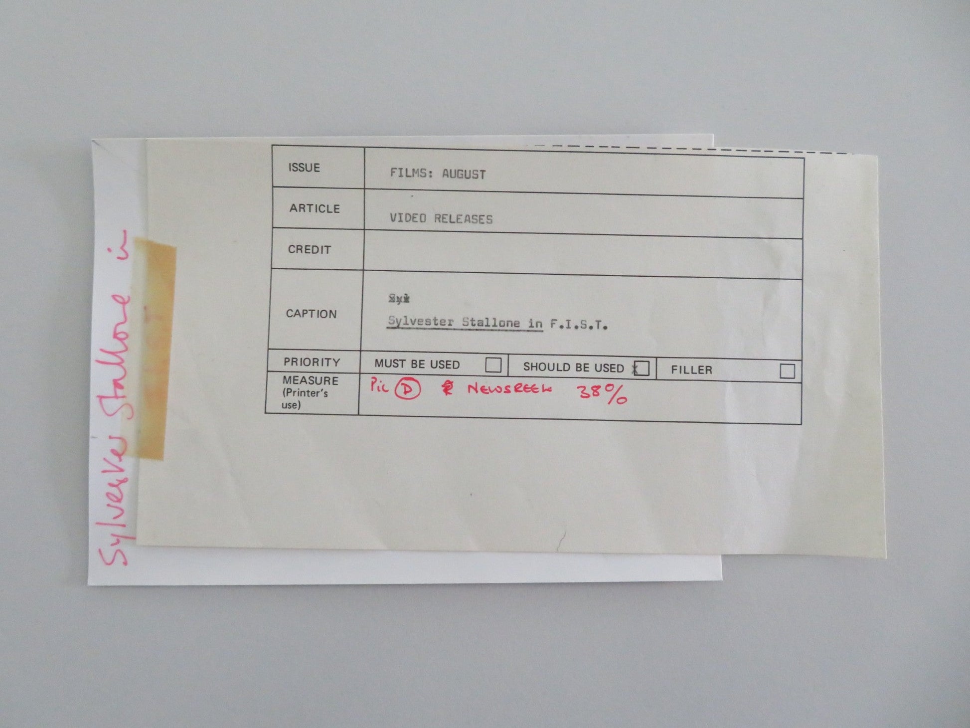 F.I.S.T. MOVIE STILL PHOTO SYLVESTER STALLLONE 1978 Movie posters