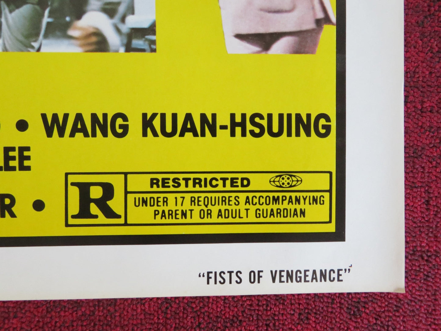 FISTS OF VENGEANCE FOLDED US ONE SHEET POSTER CHI KUAN - CHUND MENG FEI 1977 Rendezvous Cinema Movie posters