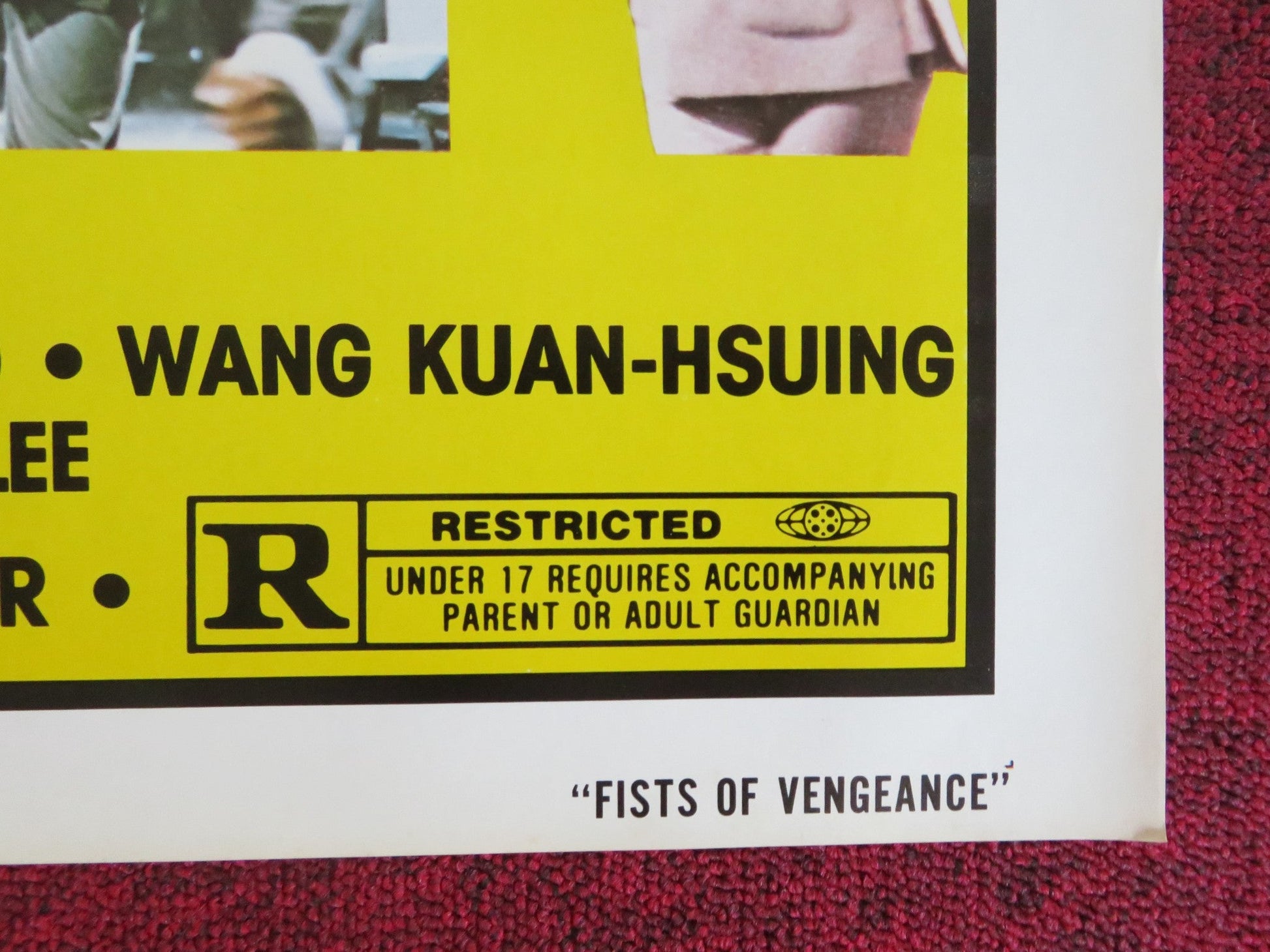 FISTS OF VENGEANCE FOLDED US ONE SHEET POSTER CHI KUAN - CHUND MENG FEI 1977 Rendezvous Cinema Movie posters
