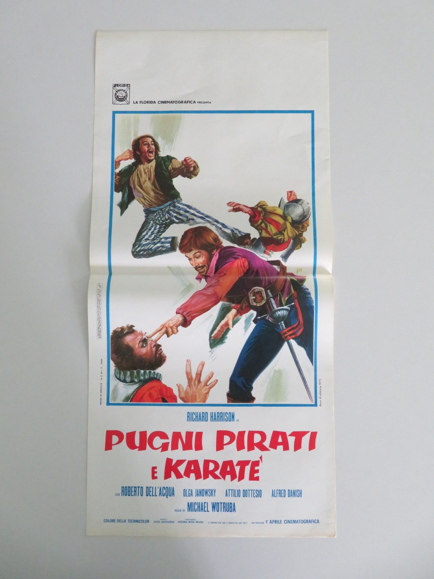 FISTS, PIRATE AND KARATE ITALIAN LOCANDINA POSTER RICHARD HARRISON 1973 Movie posters