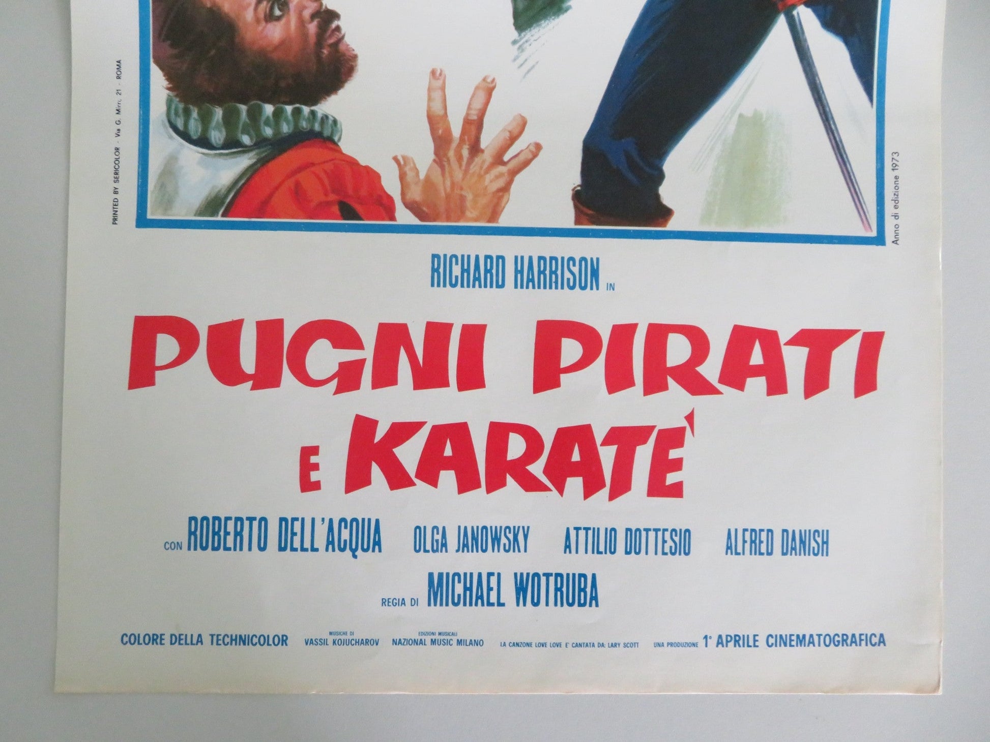 FISTS, PIRATE AND KARATE ITALIAN LOCANDINA POSTER RICHARD HARRISON 1973 Movie posters