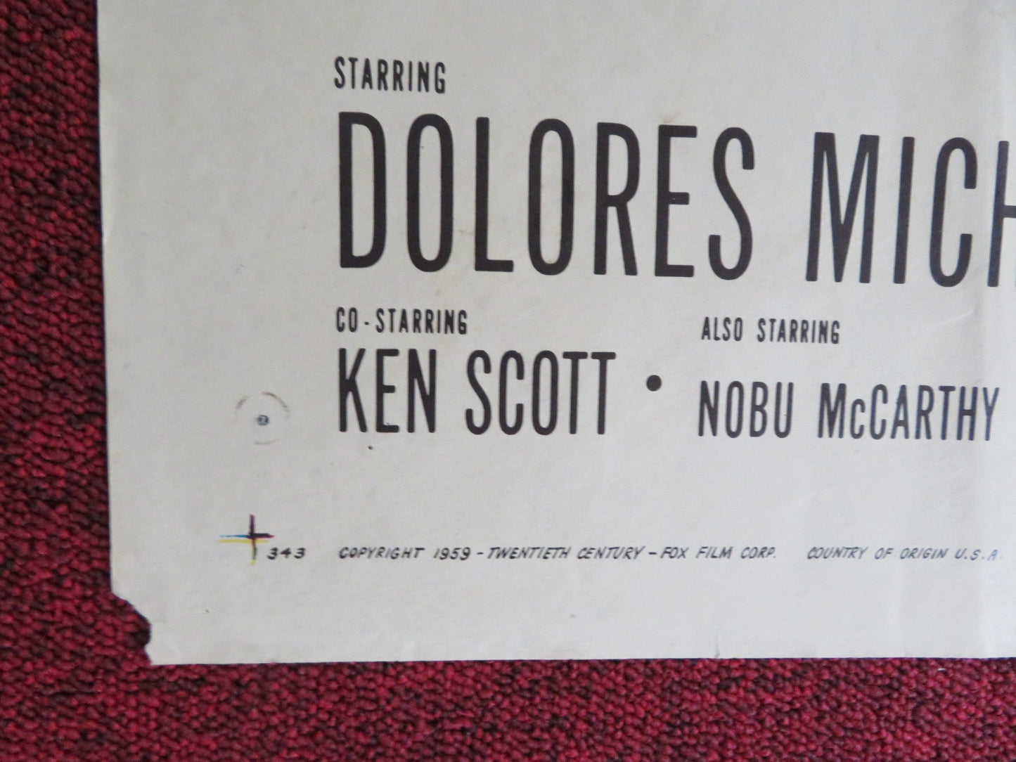 FIVE GATES TO HELL FOLDED US ONE SHEET POSTER DOLORES MICHAELS P. OWENS 1959 Rendezvous Cinema Movie posters