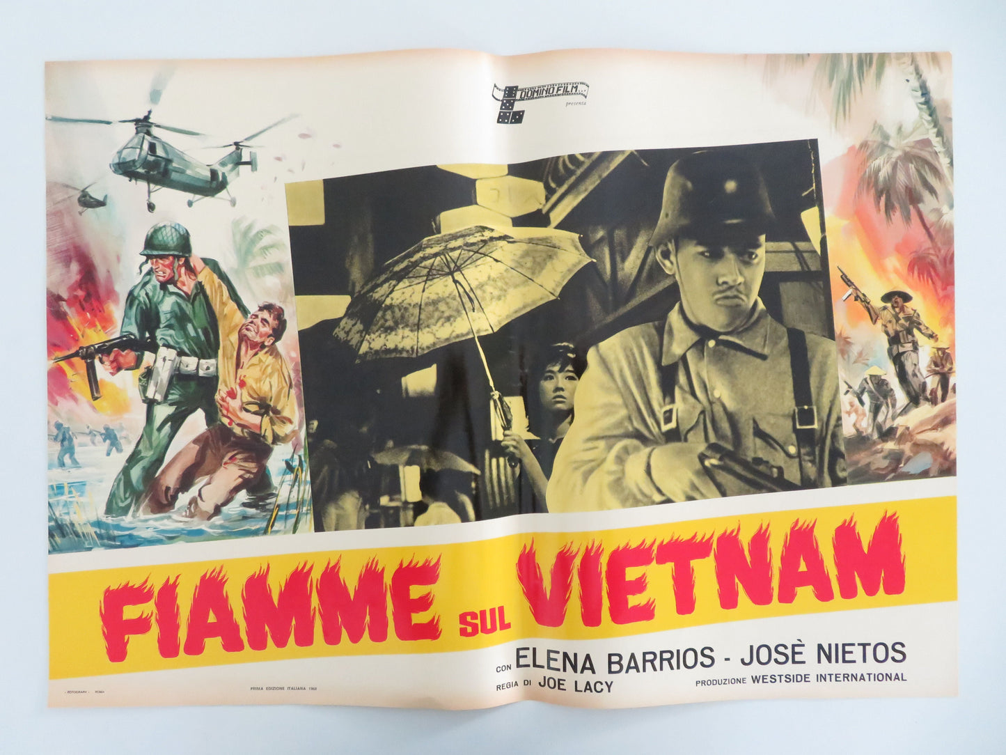 Flame Over Vietnam Italian Fotobusta Posters Lot of 8 Nieto Barrios 1968 Movie posters