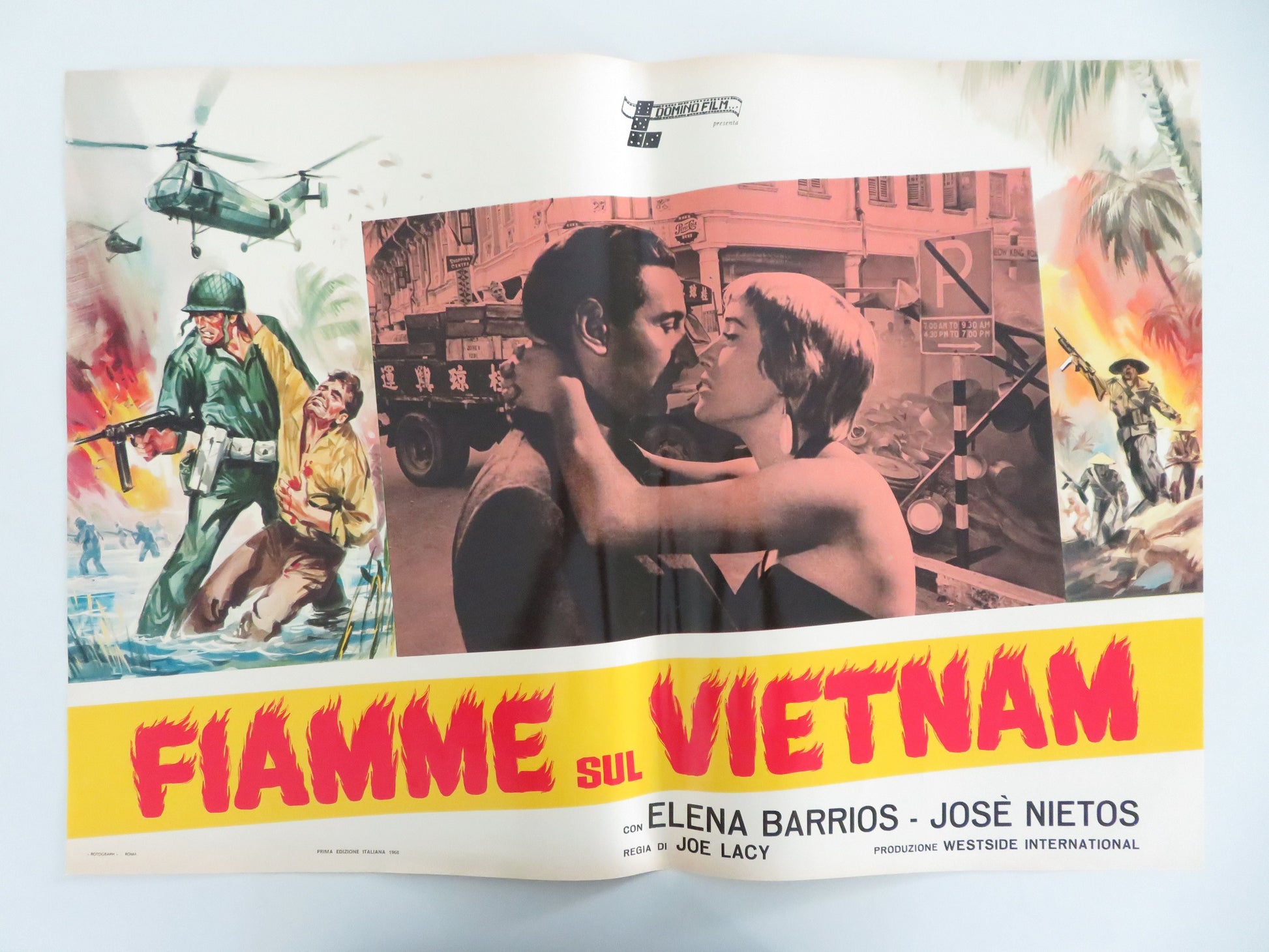 Flame Over Vietnam Italian Fotobusta Posters Lot of 8 Nieto Barrios 1968 Movie posters