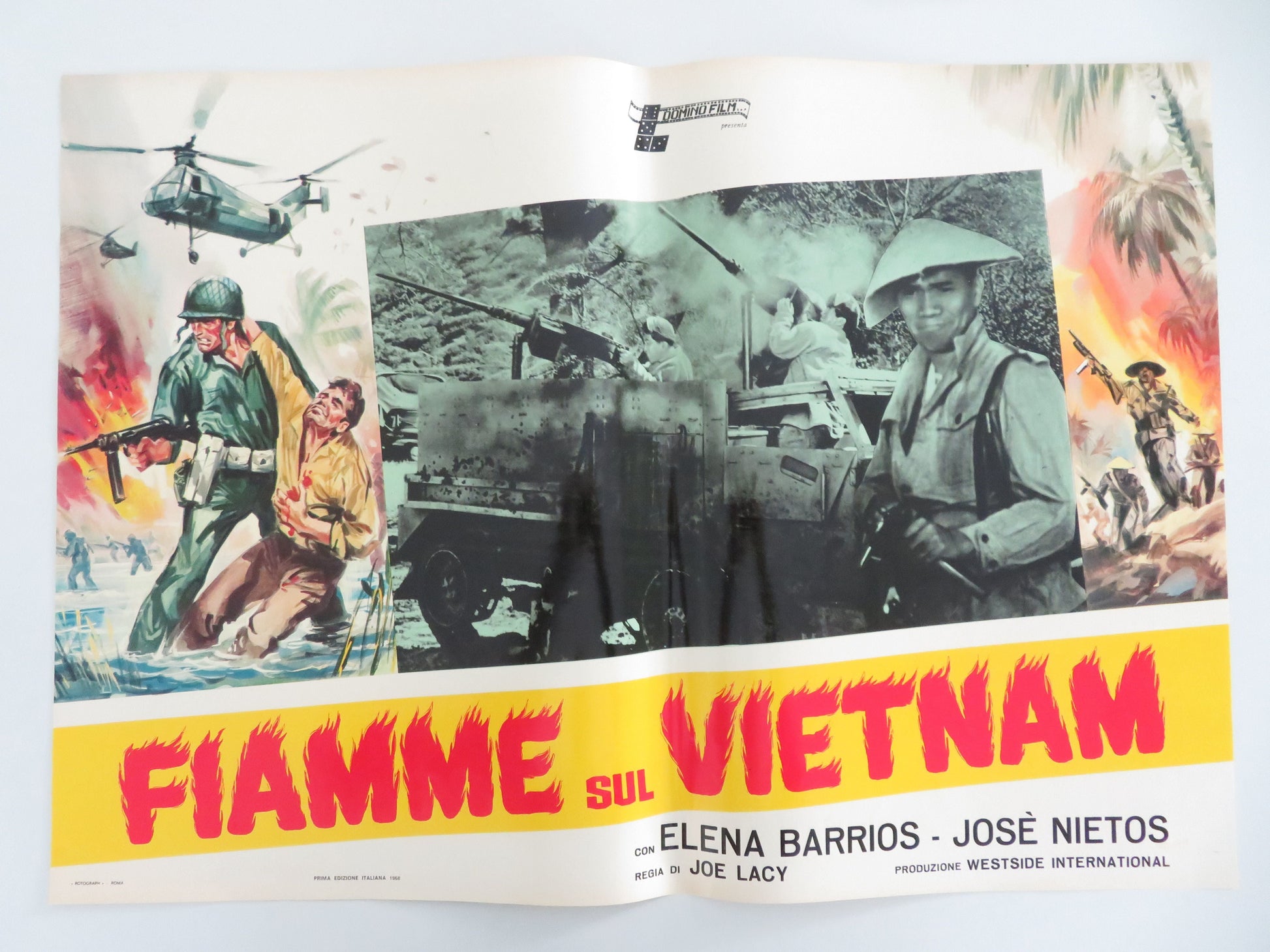 Flame Over Vietnam Italian Fotobusta Posters Lot of 8 Nieto Barrios 1968 Movie posters