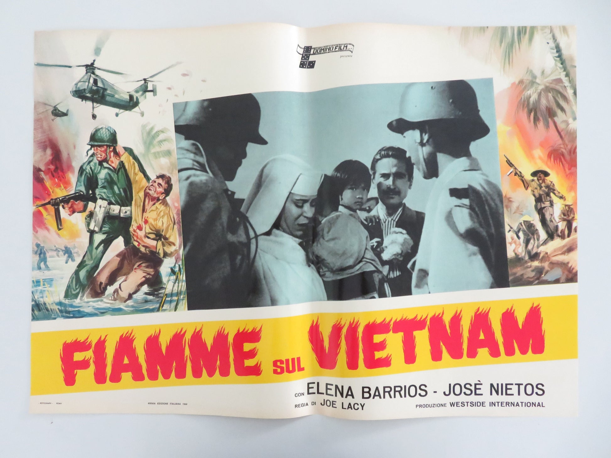 Flame Over Vietnam Italian Fotobusta Posters Lot of 8 Nieto Barrios 1968 Movie posters