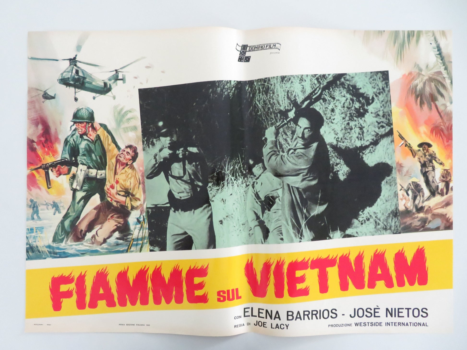 Flame Over Vietnam Italian Fotobusta Posters Lot of 8 Nieto Barrios 1968 Movie posters