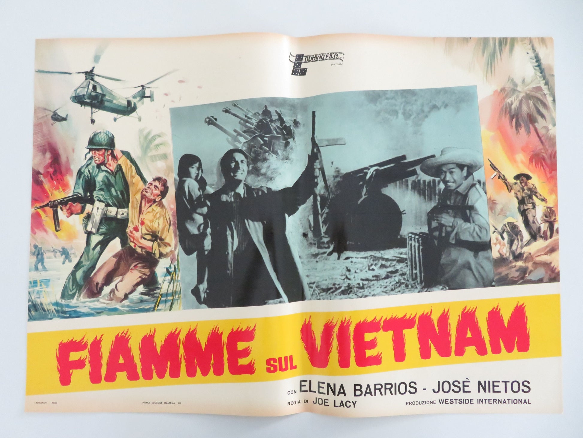 Flame Over Vietnam Italian Fotobusta Posters Lot of 8 Nieto Barrios 1968 Movie posters