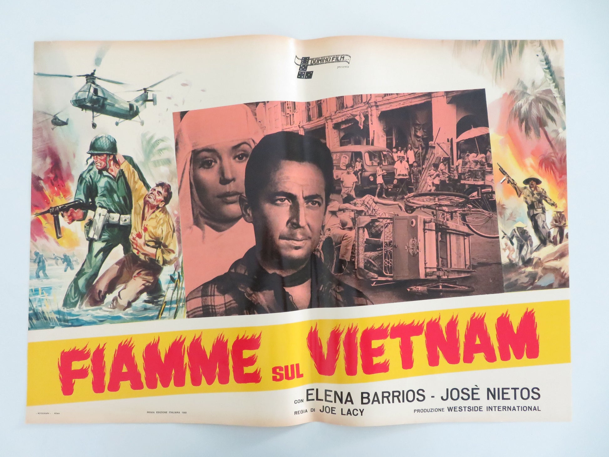 Flame Over Vietnam Italian Fotobusta Posters Lot of 8 Nieto Barrios 1968 Movie posters