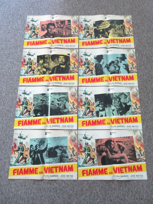 Flame Over Vietnam Italian Fotobusta Posters Lot of 8 Nieto Barrios 1968 Movie posters