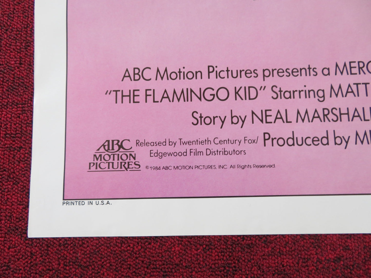 FLAMINGO KID FOLDED US ONE SHEET POSTER MATT DILLON RICHARD CRENNA 1984 Rendezvous Cinema Movie posters