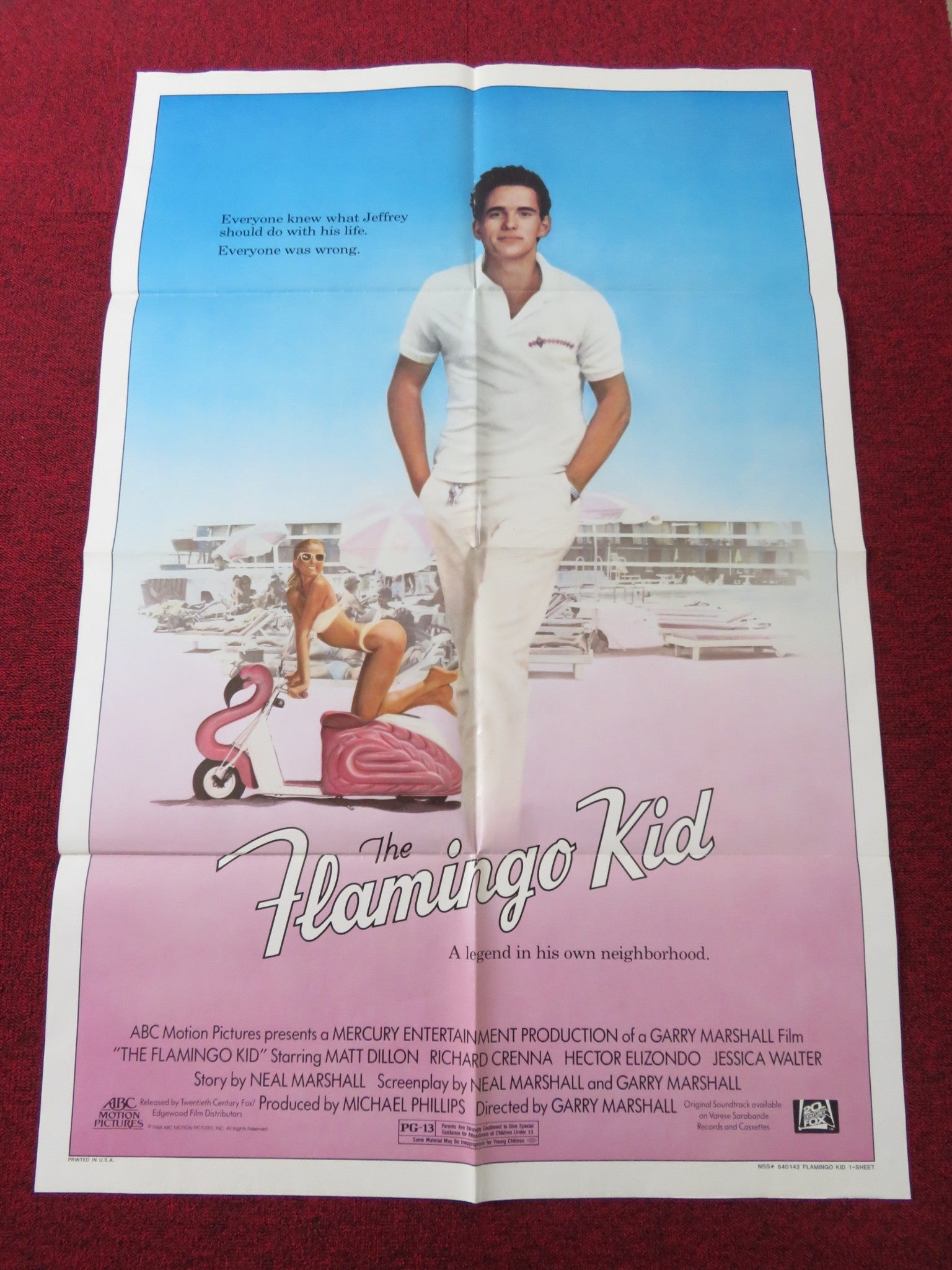 FLAMINGO KID FOLDED US ONE SHEET POSTER MATT DILLON RICHARD CRENNA 1984 Rendezvous Cinema Movie posters