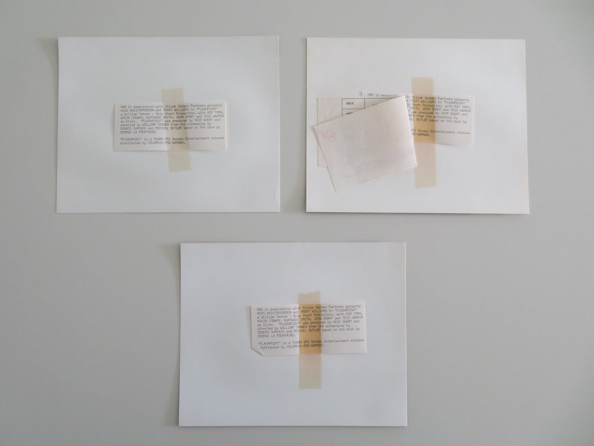 FLASHPOINT MOVIE STILL PHOTO LOT OF 3 KRIS KRISTOFFERSON TREAT WILLIAMS 1984 Movie posters