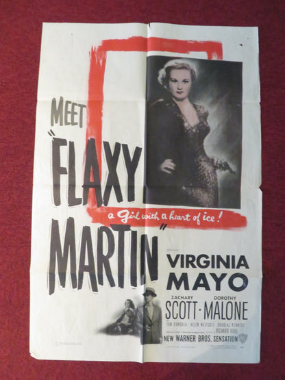 FLAXY MARTIN FOLDED US ONE SHEET POSTER VIRGINIA MAYO ZACHARY SCOTT 1949 Rendezvous Cinema Movie posters