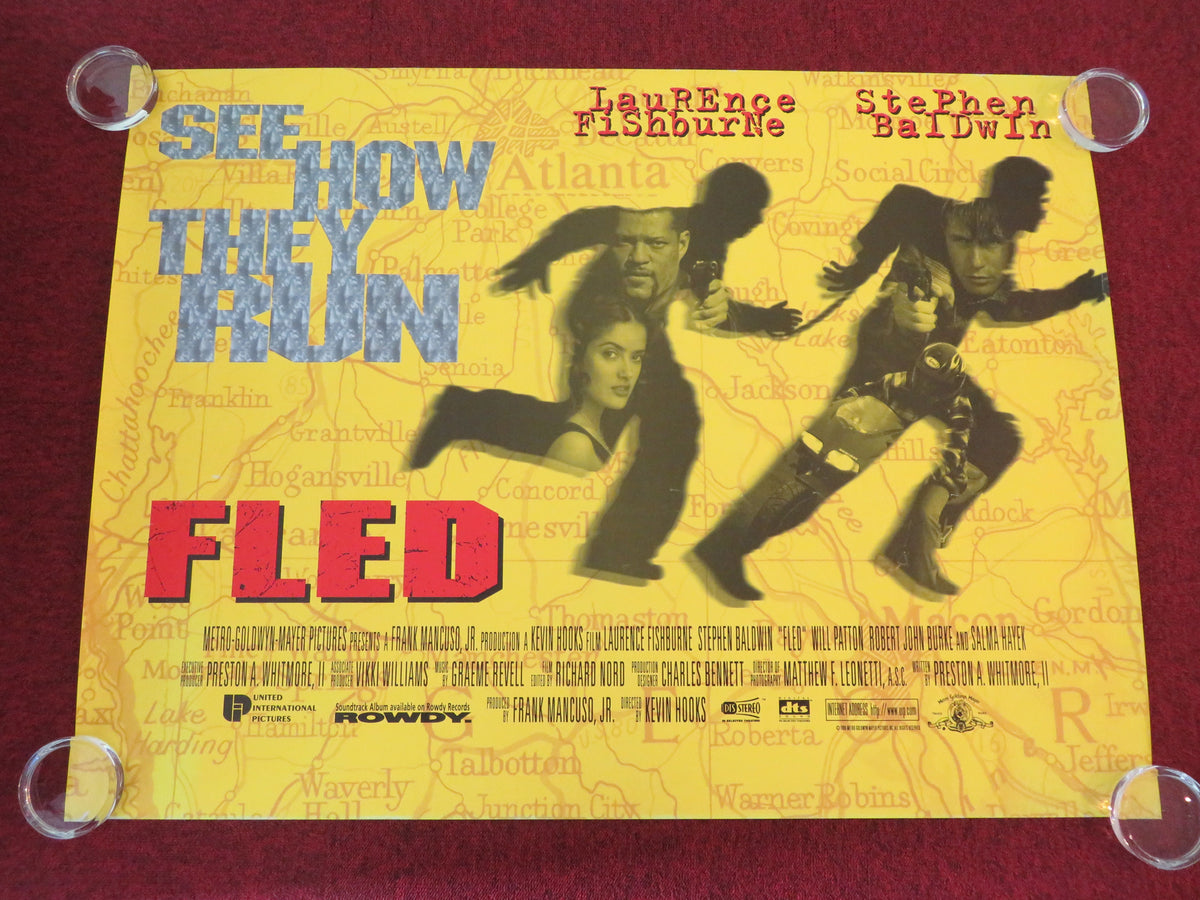 Fled UK Quad Rolled Poster Laurence Fishburne Stephen Baldwin 1996 Movie posters