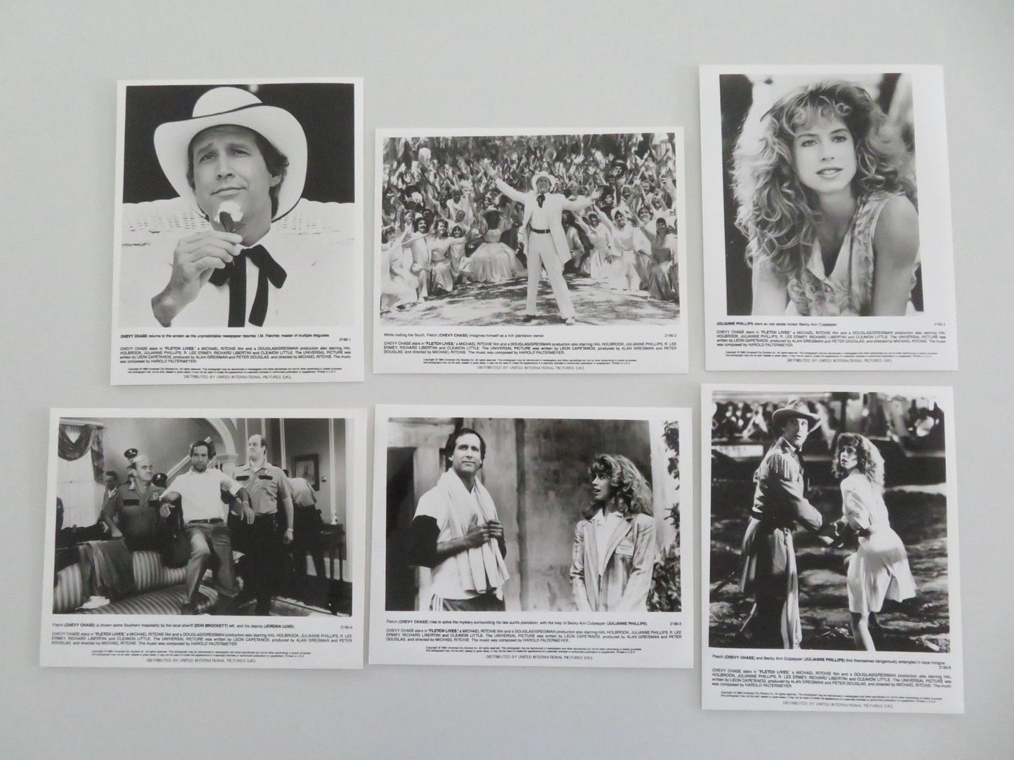 FLETCH LIVES MOVIE STILL PHOTO LOT OF 6 CHEVY CHASE JULIANNE PHILLIPS 1989 Movie posters