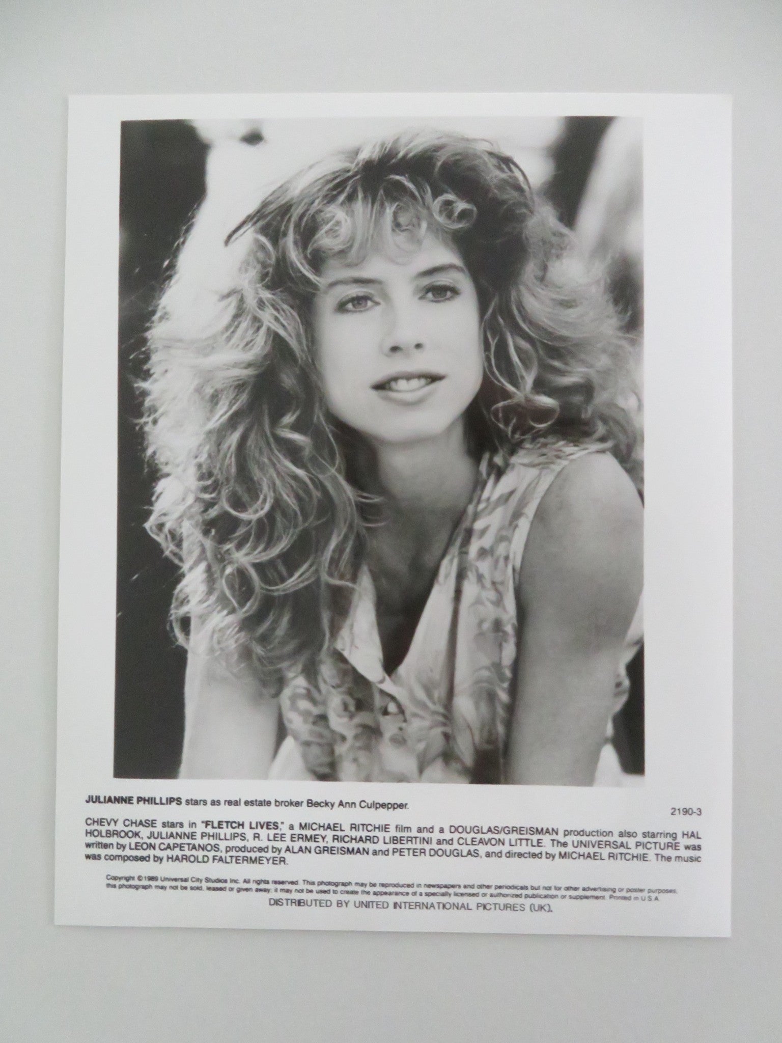 FLETCH LIVES MOVIE STILL PHOTO LOT OF 6 CHEVY CHASE JULIANNE PHILLIPS 1989 Movie posters