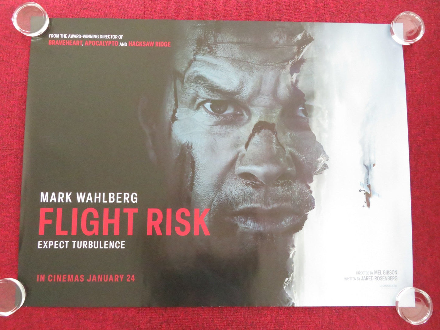 FLIGHT RISK UK QUAD ROLLED POSTER MARK WAHLBERG MICHELLE DOCKERY 2025 Movie posters