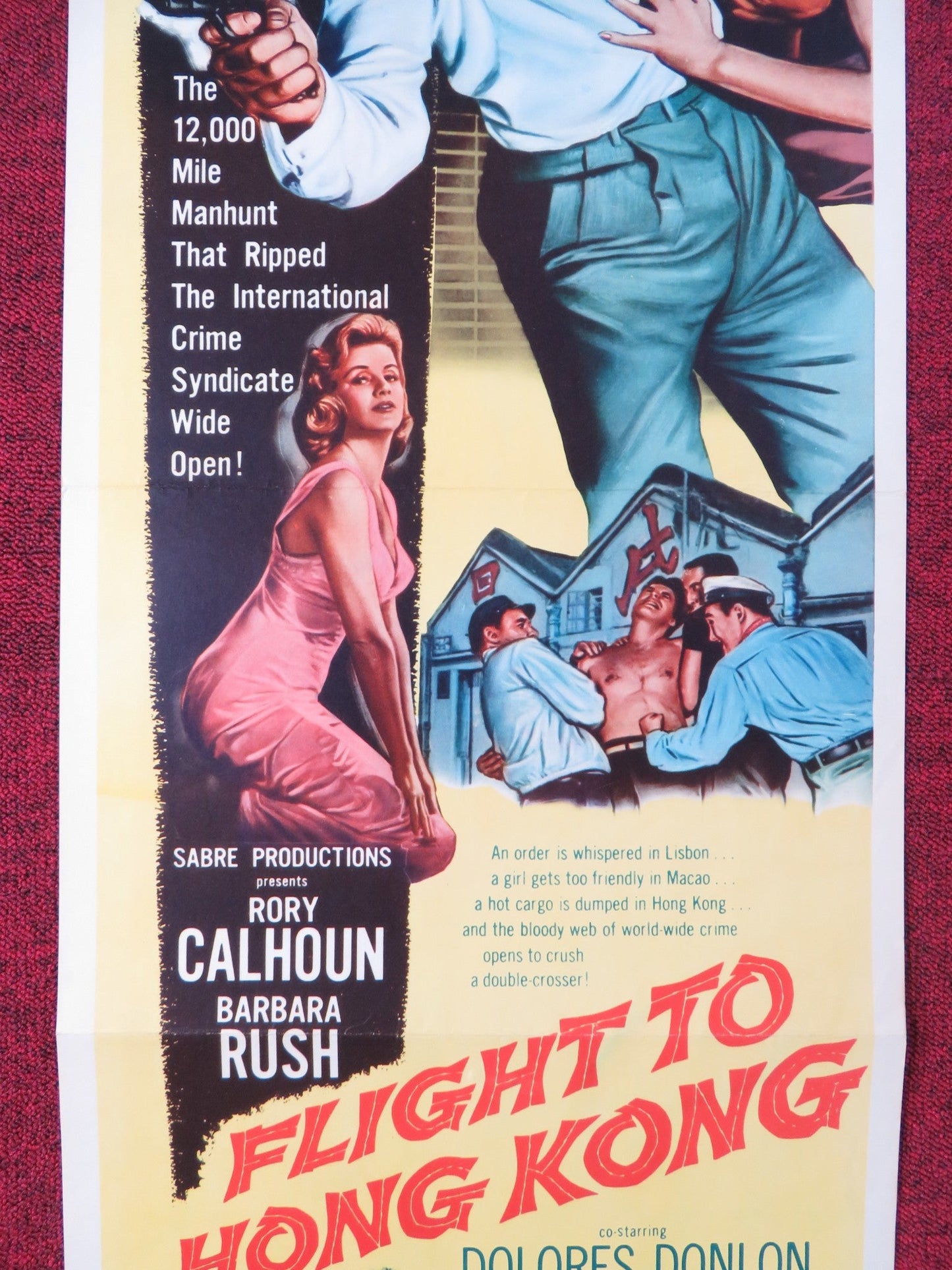 FLIGHT TO HONG KONG US INSERT POSTER RORY CALHOUN BARBARA RUSH 1956 Rendezvous Cinema Movie posters