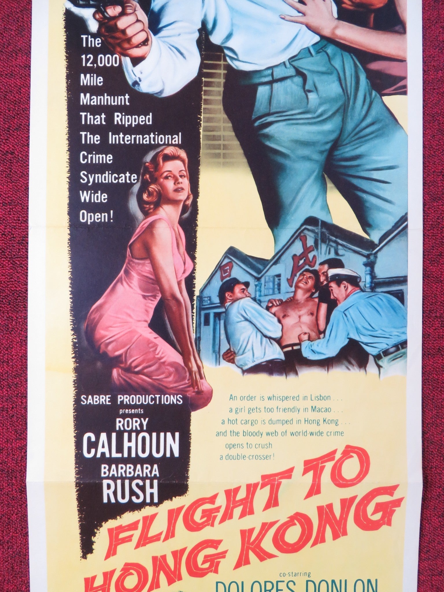 FLIGHT TO HONG KONG US INSERT POSTER RORY CALHOUN BARBARA RUSH 1956 Rendezvous Cinema Movie posters