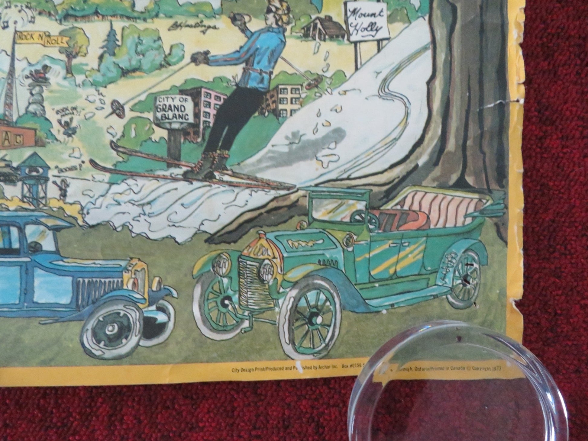 FLINT MICHIGAN MAP POSTER ROLLED 1973 Movie posters