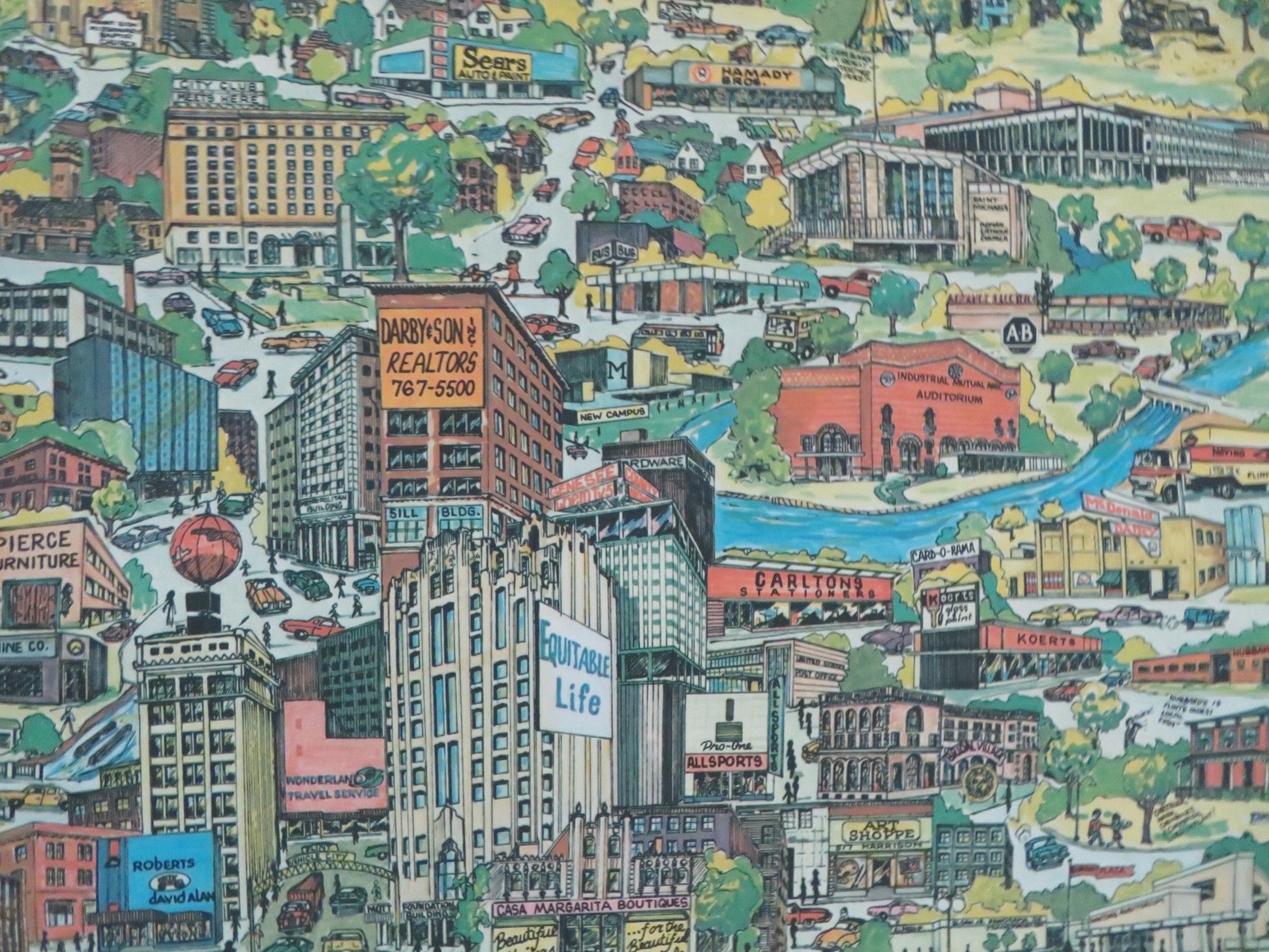 FLINT MICHIGAN MAP POSTER ROLLED 1973 Movie posters