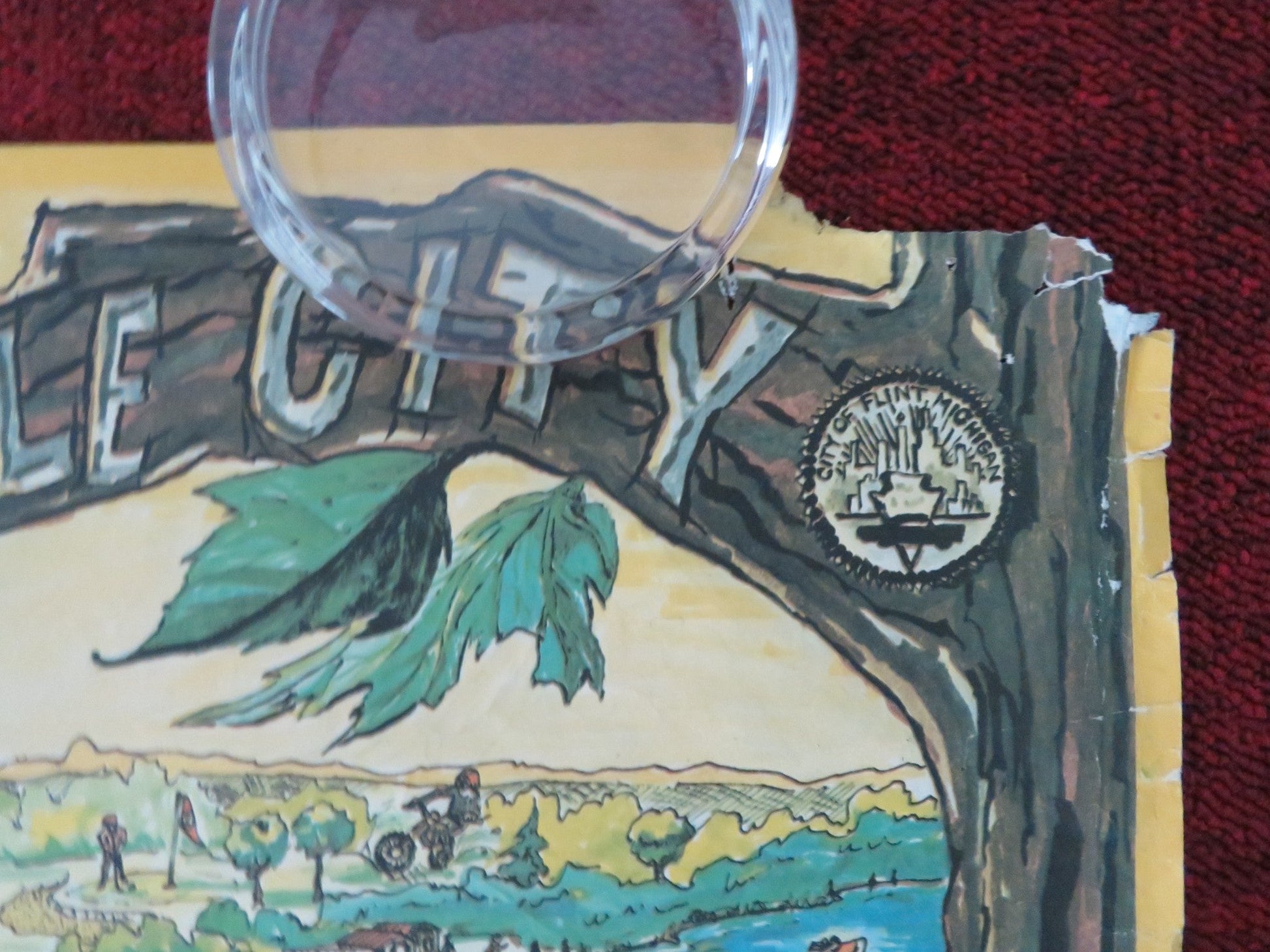 FLINT MICHIGAN MAP POSTER ROLLED 1973 Movie posters