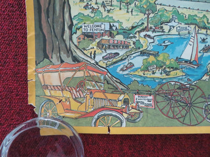 FLINT MICHIGAN MAP POSTER ROLLED 1973 Movie posters