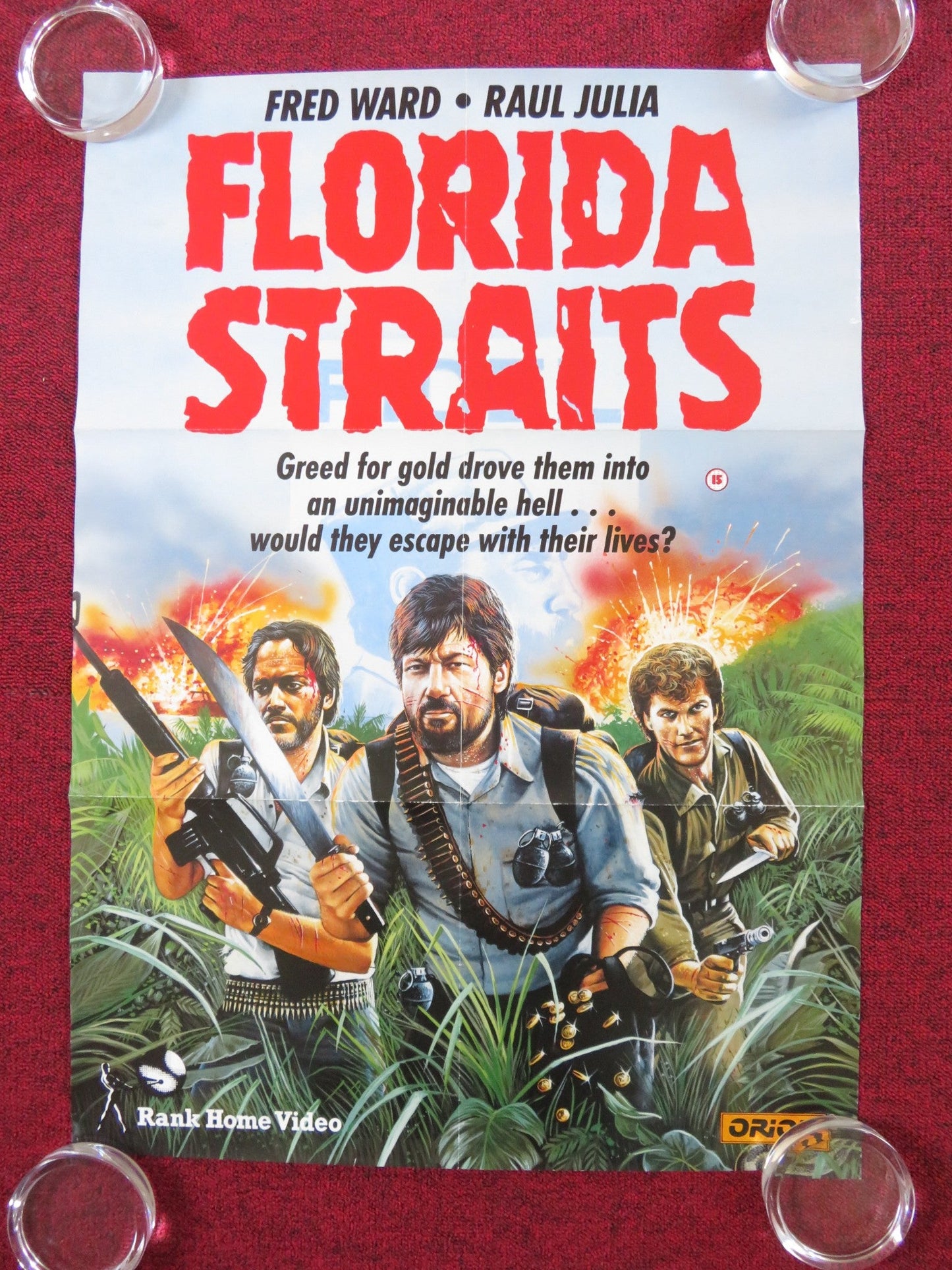 FLORIDA STRAITS VHS VIDEO POSTER ROLLED RAUL JULIA FRED WARD 1986 Rendezvous Cinema Movie posters
