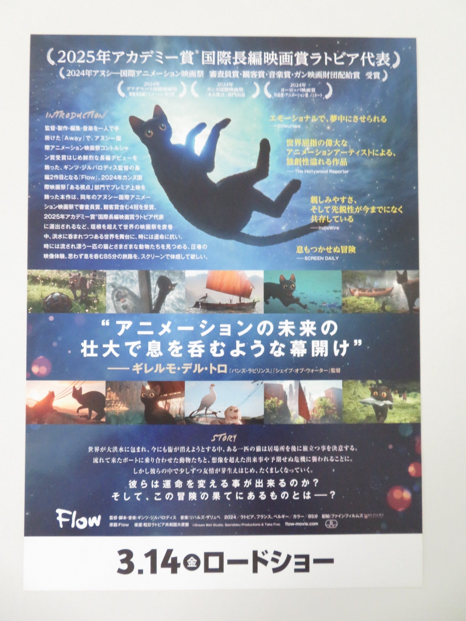 FLOW - B JAPANESE CHIRASHI (B5) POSTER GINTS ZILBALODIS MATISS KAZA 2024 Movie posters