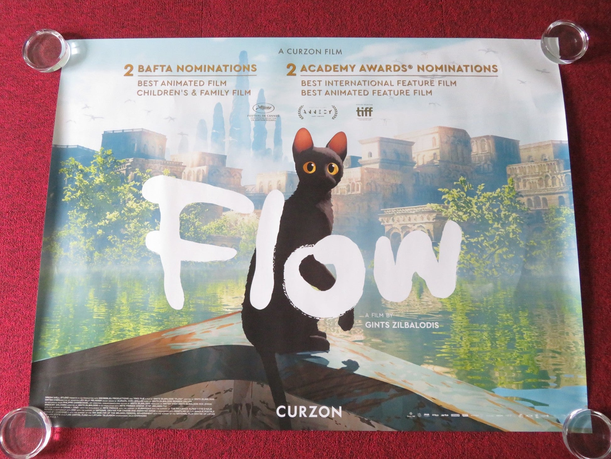 FLOW UK QUAD ROLLED POSTER GINTS ZILBALODIS THOMAS OLDMAN 2024 Movie posters
