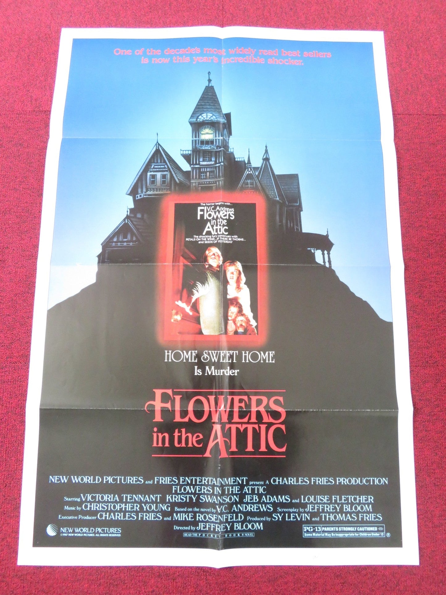 FLOWERS IN THE ATTIC FOLDED US ONE SHEET POSTER LOUISE FLETCHER V. TENNANT 1987 Rendezvous Cinema Movie posters