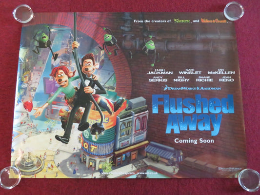 FLUSHED AWAY - B UK QUAD ROLLED POSTER HUGH JACKMAN KATE WINSLET 2006 Movie posters