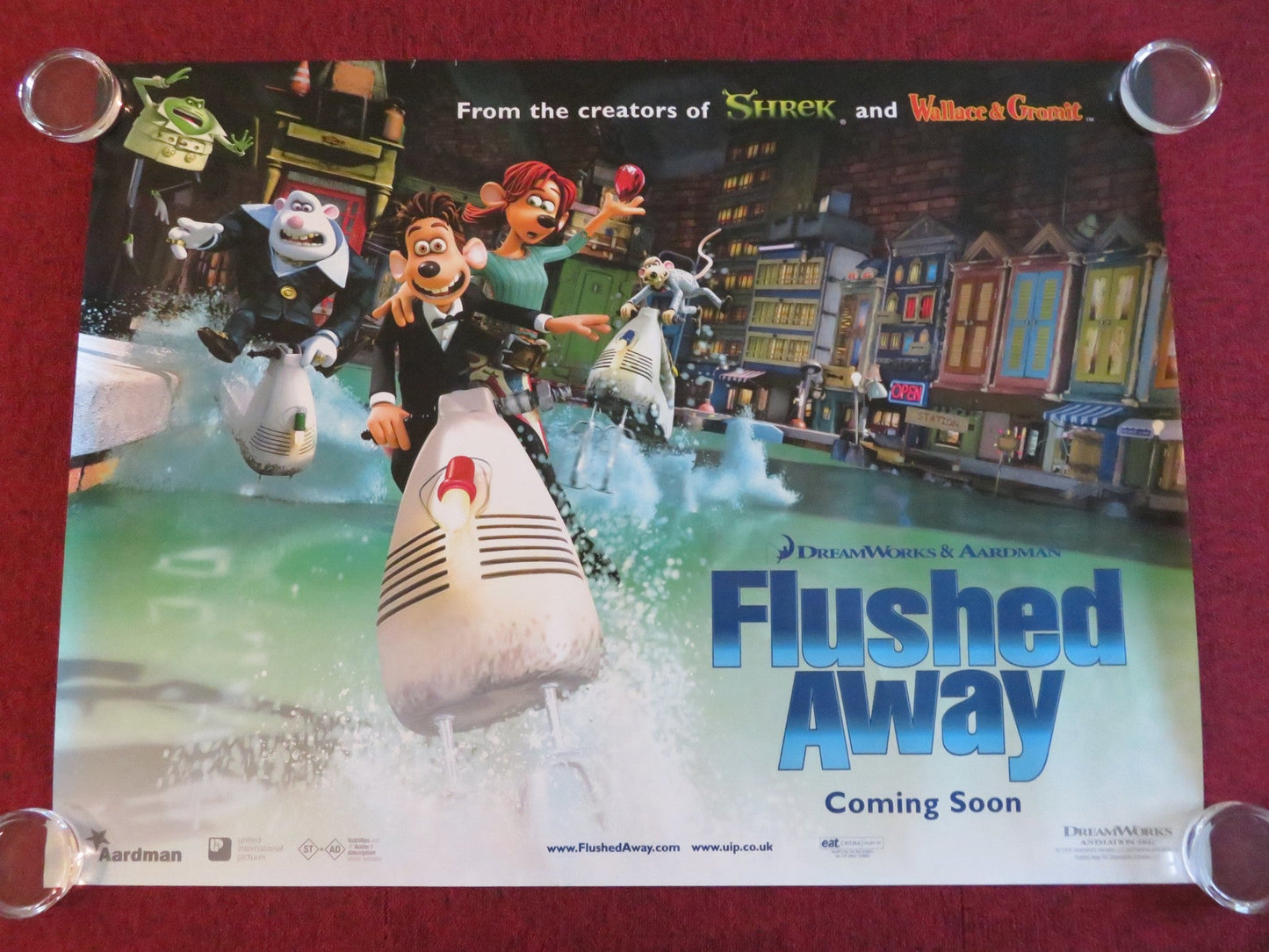 FLUSHED AWAY - C UK QUAD ROLLED POSTER HUGH JACKMAN KATE WINSLET 2006 Movie posters