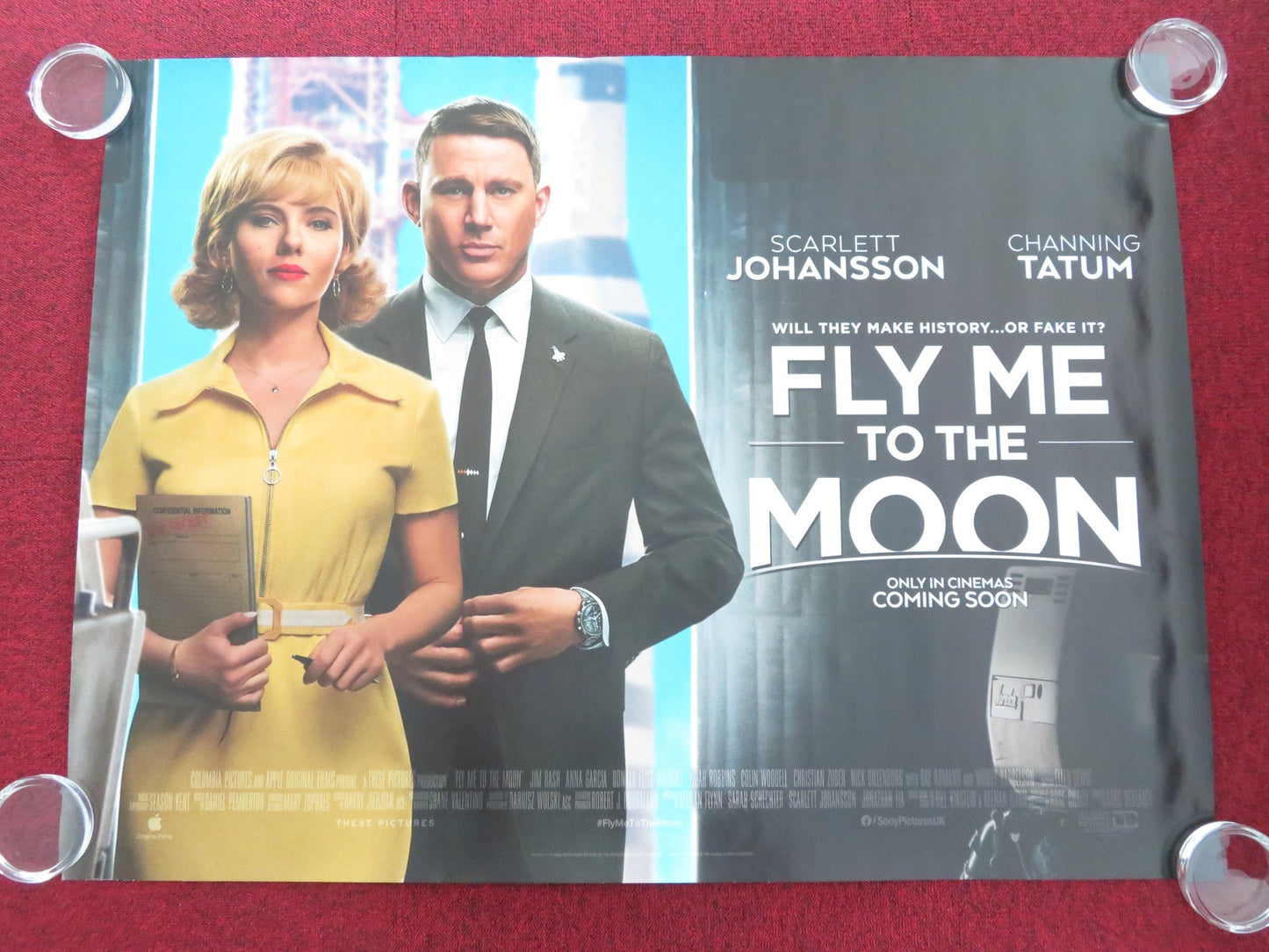 FLY ME TO THE MOON UK QUAD ROLLED POSTER SCARLETT JOHANSSON CHANNING TATUM 2024 Movie posters