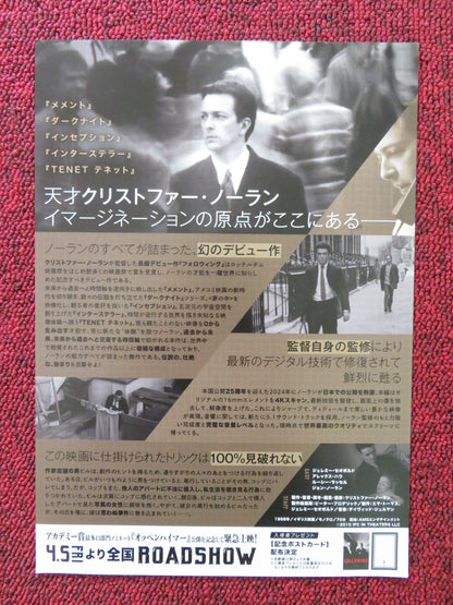 FOLLOWING JAPANESE CHIRASHI (B5) POSTER JEREMY THEOBALD ALEX HAW R2010 Rendezvous Cinema Movie posters