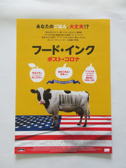 FOOD, INC. 2 JAPANESE CHIRASHI (B5) POSTER MICHAEL POLLEN 2024 Rendezvous Cinema Movie posters