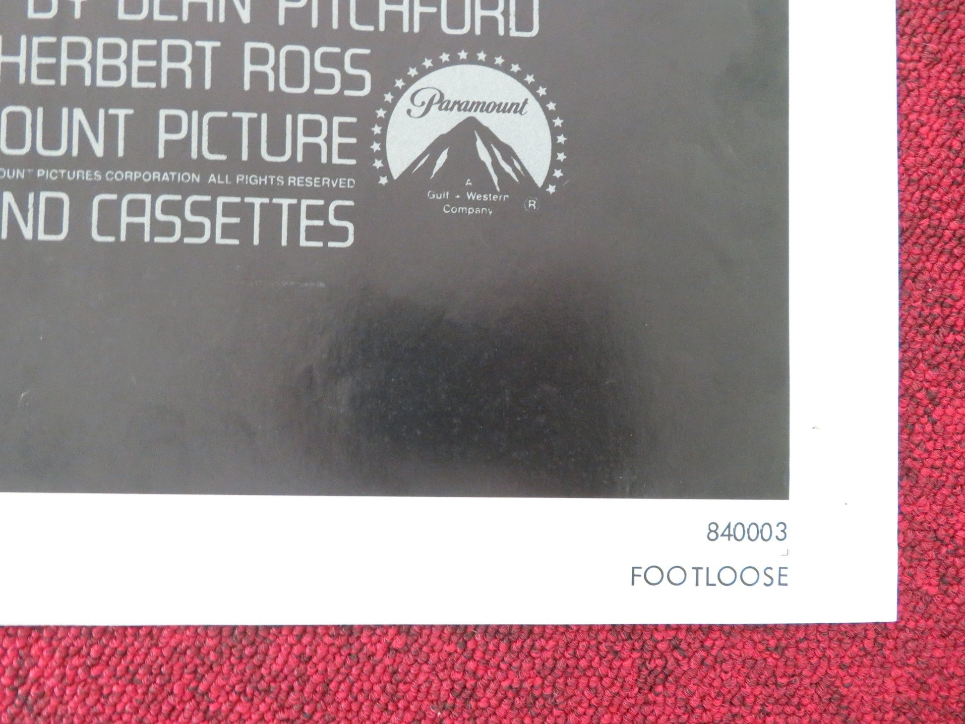 FOOTLOOSE FOLDED US ONE SHEET POSTER KEVIN BACON LORI SINGER 1984 Movie posters