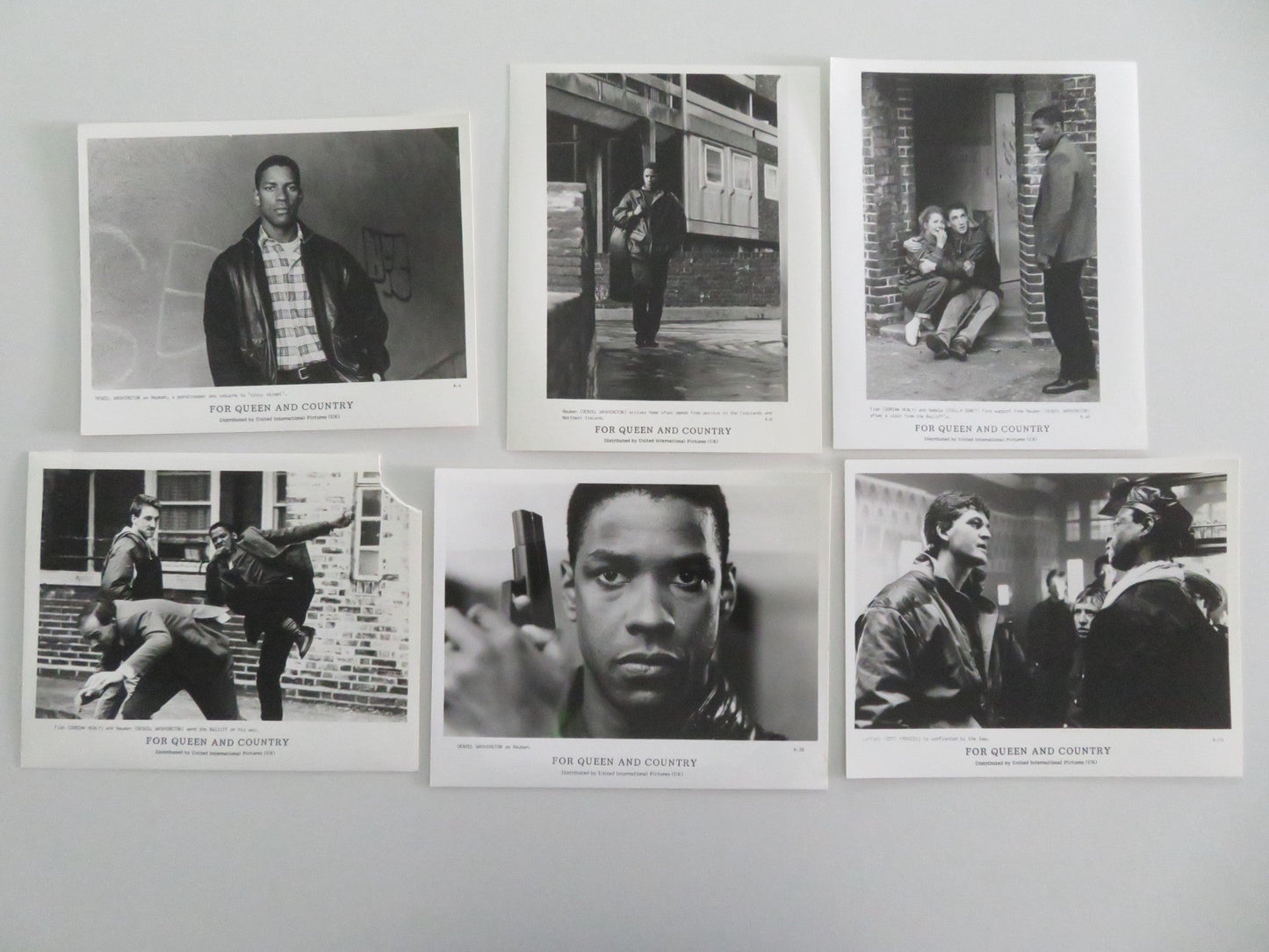 FOR QUEEN AND COUNTRY MOVIE STILL PHOTO LOT OF 6 DENZEL WASHINGTON D. HEALY 1988 Movie posters