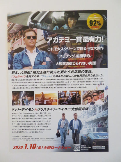 FORD V FERRARI JAPANESE CHIRASHI (B5) POSTER MATT DAMON CHRISTIAN BALE 2019 Rendezvous Cinema Movie posters