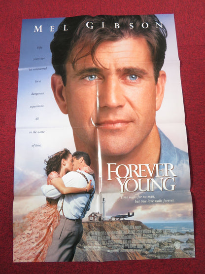 FOREVER YOUNG - B FOLDED US ONE SHEET POSTER MEL GIBSON JAMIE LEE CURTIS 1992 Rendezvous Cinema Movie posters